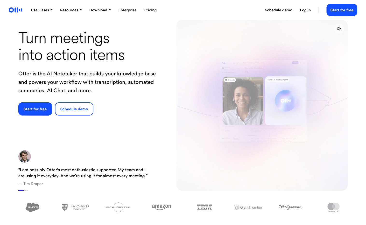 AI meeting and voice tools like Otter.ai for transcription
