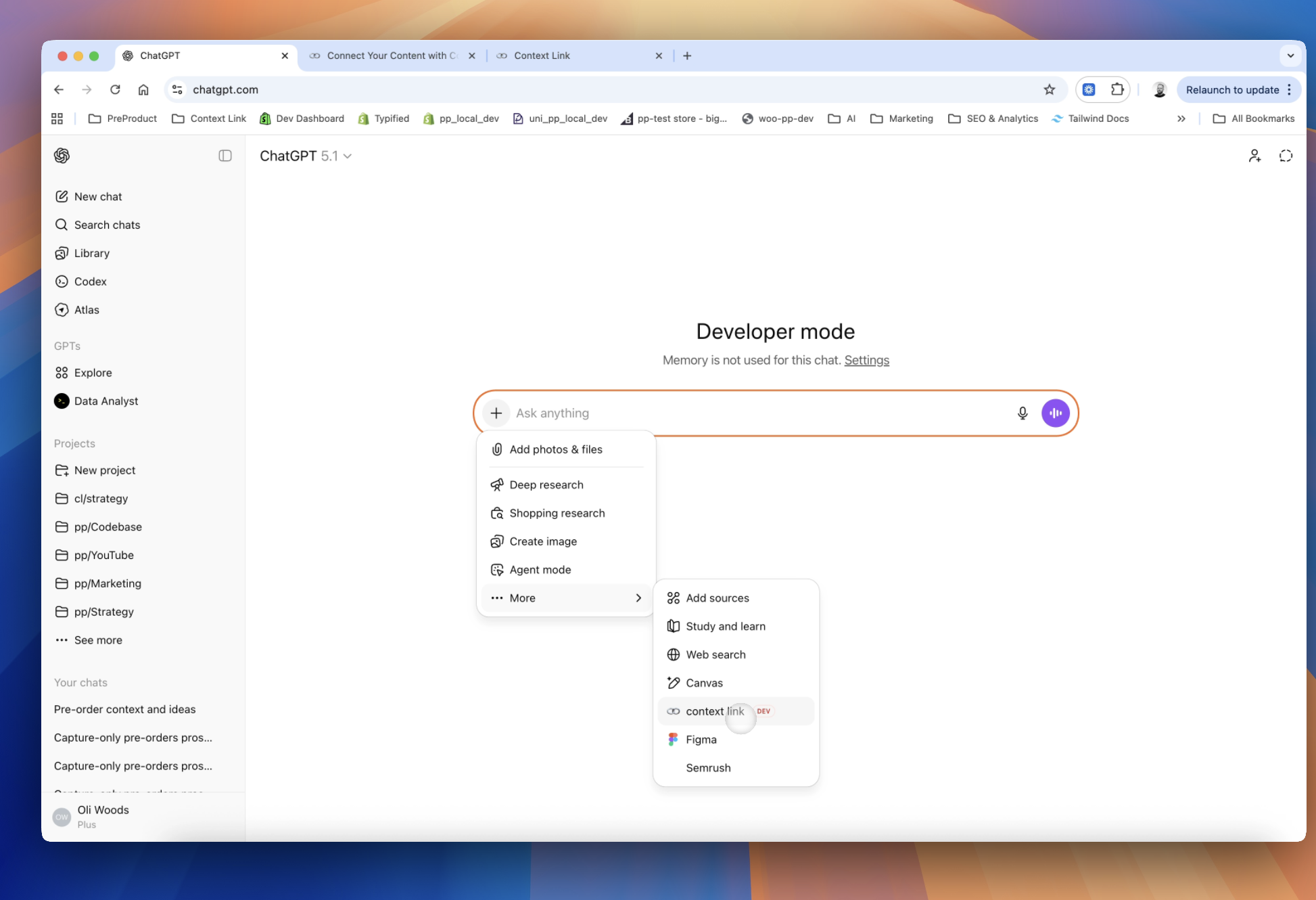 Image showing the Context Link app being selected from the apps menu